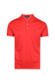 תמונה קידמית של Slim Fit Stretch Mesh Polo Shirt in Red