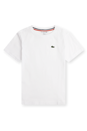 גילאי 2-12 חולצת טי בלבן עם פאץ' לוגו בחזה LACOSTE KIDS
