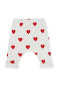 מכנסיים ארוכים עם דפוס לבבות אדומים - גילאי NB-18 חודשים PETIT BATEAU