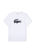 חולצת טי לבנה עם הדפס תנין LACOSTE