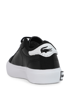 מידות 22-26.5 נעלי סניקרס שחורות עם נגיעות בגוון לבן LACOSTE KIDS