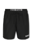 Double Waistband Swim Shorts in Black CALVIN KLEIN