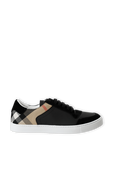 Leather Check Sneakers in Black BURBERRY