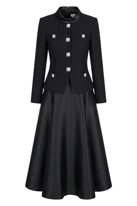 שמלת מידי מחויטת SELF-PORTRAIT