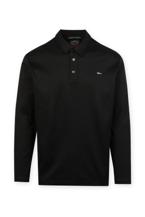 Knit Long Polo Shirt in Black PAUL & SHARK