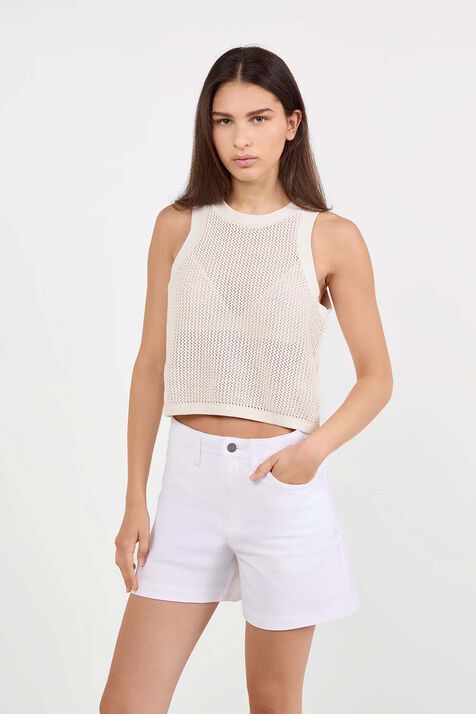 Cotton Crochet Mesh Tank