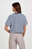 תמונת דוגמן אחורית של All Yours Organic Cotton Cropped T-Shirt *Stripe