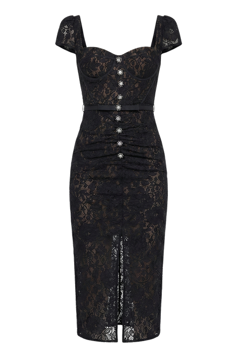 שמלת מידי צמודה SELF-PORTRAIT