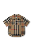 חולצת משבצות מכופתרת עם כיסים - גילאי 3-14 BURBERRY