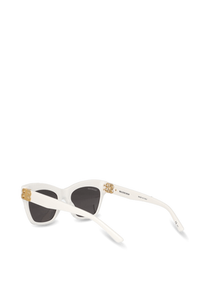 Dynasty Monogram Logo Sunglasses in White BALENCIAGA