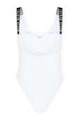 בגד ים שלם לבן עם לוגוטייפ שחור CALVIN KLEIN