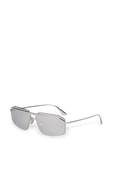 Bridge Rectangle Sunglasses in Silver image number null BALENCIAGA