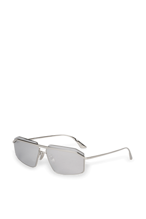 Bridge Rectangle Sunglasses in Silver BALENCIAGA