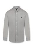 חולצת כותנה מכופתרת עם לוגו רקום POLO RALPH LAUREN