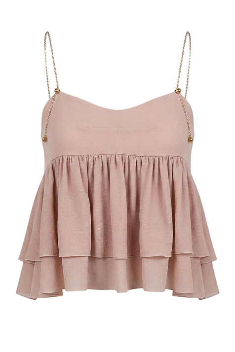 טופ מלמלות משי CHLOE