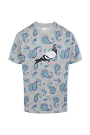 Pigeon Logo Tee in Paisley STAPLE