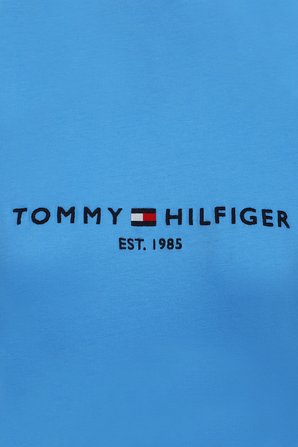 חולצת טי תכלת עם לוגו רקום TOMMY HILFIGER