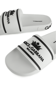 Crown Logo Slides in White and Black DOLCE & GABBANA