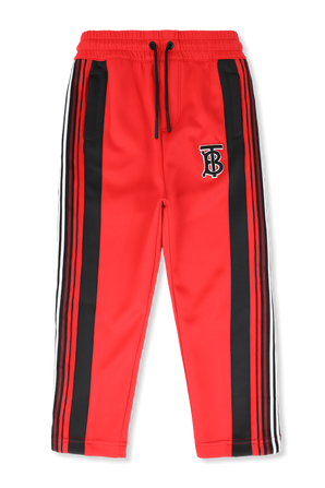 גילאי 3-14 מכנסיים ארוכים באדום עם לוגו BURBERRY
