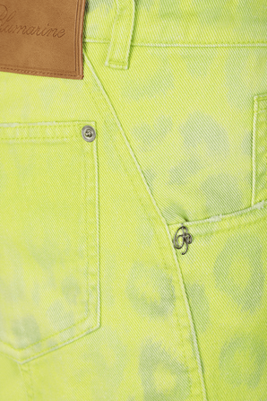 מכנסי ג'ינס צהובים מנומרים בגזרה נמוכה BLUMARINE