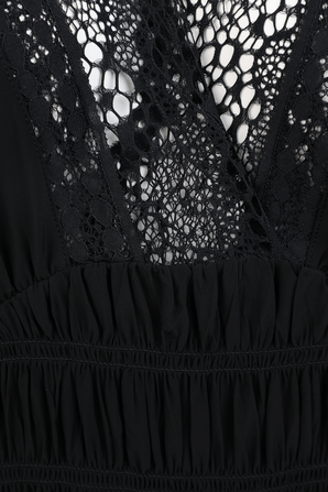 שמלת מיני ויסקוזה עם תחרה בגוון שחור IRO