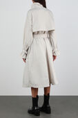 תמונת דוגמן אחורית של מעיל טרנץ' לבן