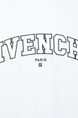 חולצת טי קולג' לבנה עם לוגו רקום GIVENCHY