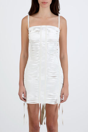 Cutout Satin Mini Dress in White GIVENCHY