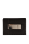 תמונה קידמית של Black Leather Card Case with Money Clip