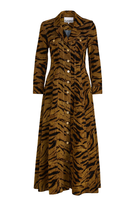 שמלת מקסי בהדפס טייגר פלוק GANNI