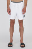 Double Waistband Swim Shorts in White CALVIN KLEIN