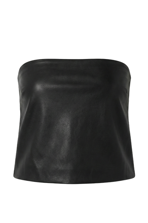 חולצת סטרפלס עור