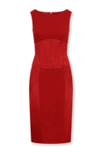 שמלת סאטן עם מחוך באורך מידי DOLCE & GABBANA