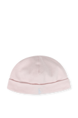 כובע גרב מכותנה בורוד עם לוגו POLO RALPH LAUREN KIDS