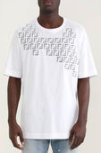 חולצת טי מכותנה עם לוגו רקום FENDI
