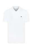 חולצת פולו לבנה עם לוגו תנין רקום LACOSTE