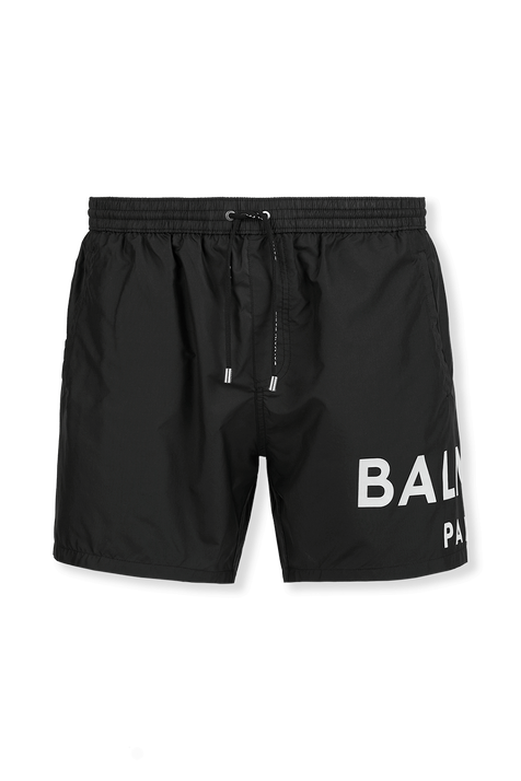 Logo Swim Shorts in Black BALMAIN