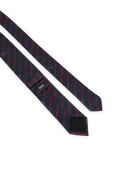 תמונה אחורית של Stripes Silk Tie in Blue and Red