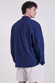 תמונת דוגמן אחורית של Perforated Running Overshirt