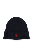 Merino Wool Logo Hat in Navy POLO RALPH LAUREN