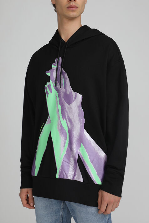 סווטשירט קפוצ'ון מכותנה אורגנית CALVIN KLEIN