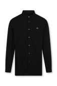 תמונה קידמית של Slim Fit Stretch Cotton Poplin Shirt In Black