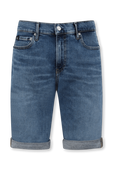 מכנסי סלים ג'ינס קצרים כחולים CALVIN KLEIN