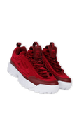 תמונת תקריב של Disruptor II Premium Velour Sneakers In Red