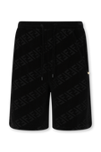 מכנסי ג'וג קצרים ומונוגרמיים בצבע שחור FENDI