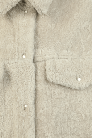 ז'קט מעור פרוותי בצבע אפור IRO