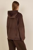תמונת דוגמן אחורית של Plush Velour Oversized Hoodie