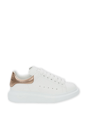 Oversized Sneakers in White and Pale Gold ALEXANDER MCQUEEN
