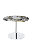 שולחן צד עגול משיש בצבעי שחור, לבן וירוק TOM DIXON