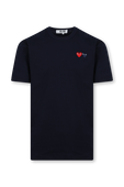 חולצת לוגו טי עם פאץ' לבבות COMME des GARCONS